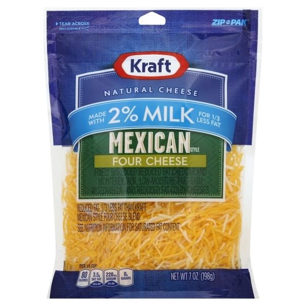 KRAFT MEXICAN FOUR CHEESE 2% 7oz