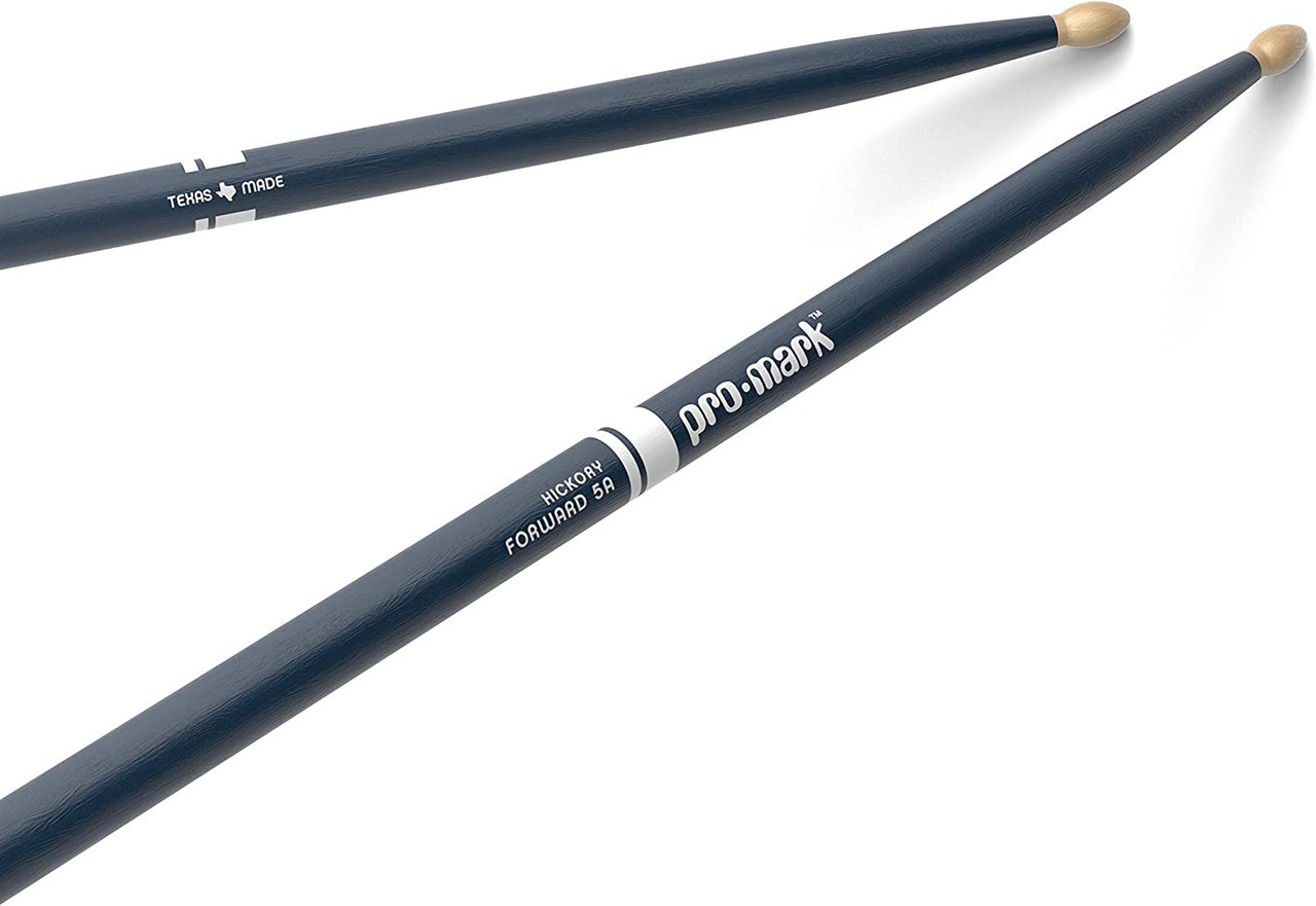 ProMark Classic Forward 5A Painted Blue Hickory Drumsticks, Oval Wood Tip