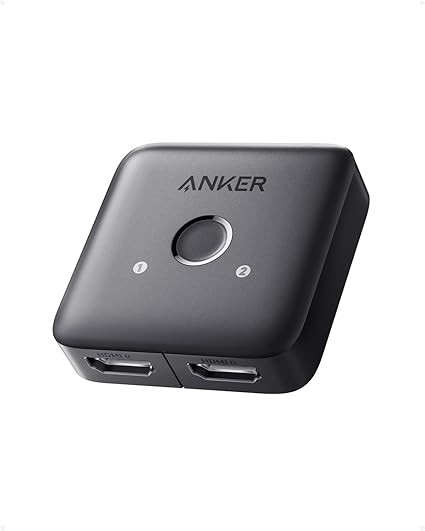 Anker HDMI Switch, 4K@60Hz HDMI Splitter, 2 in 1 Out with Smooth Finish, Supports HDR, 3D, Dolby, Compatible with Laptops, PC, Xbox Series, PS5 / PS4, Projector, and More