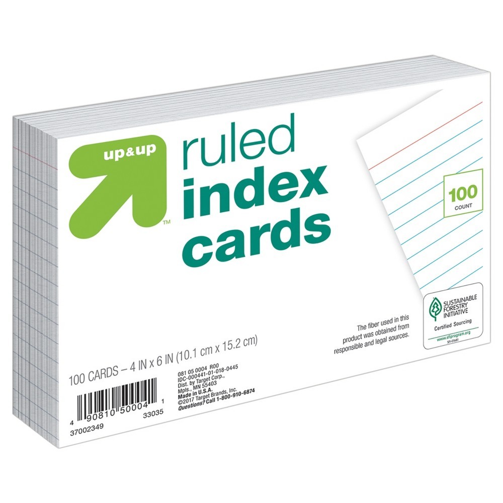 Index Ruled Cards White 4x6"