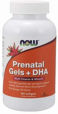 NOW Foods Prenatal Gels + DHA with 250 mg, 180 SoftGels