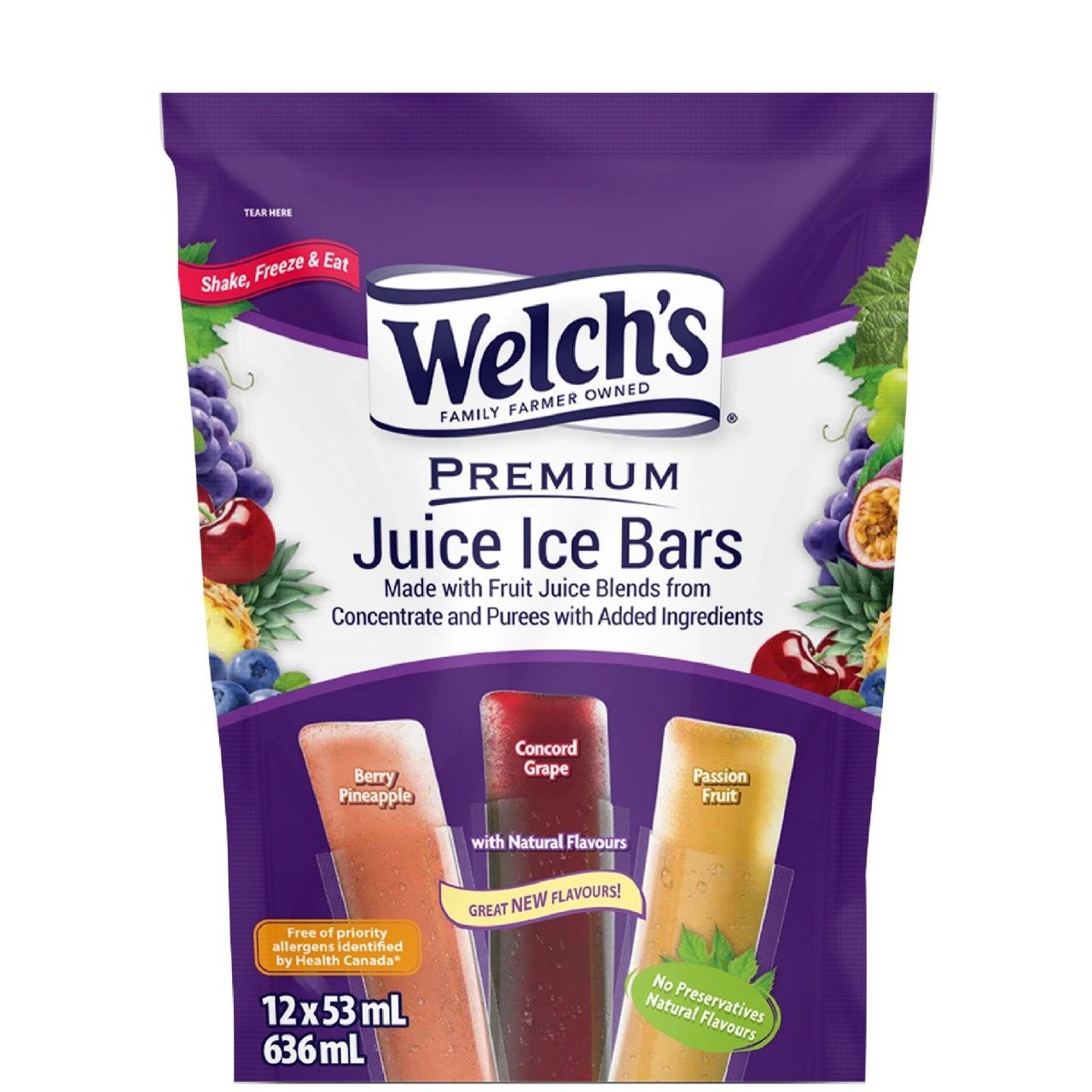 WELCHS JUICE ICE BARS 636ml