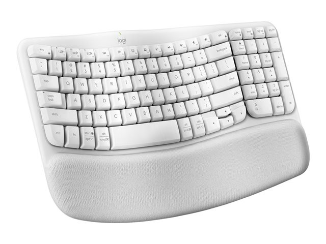 Logitech Ergo Series Wave Keys Wireless Ergonomic Keyboard with Cushioned Palm Rest, Off-white - Keyboard - with cushioned palm rest