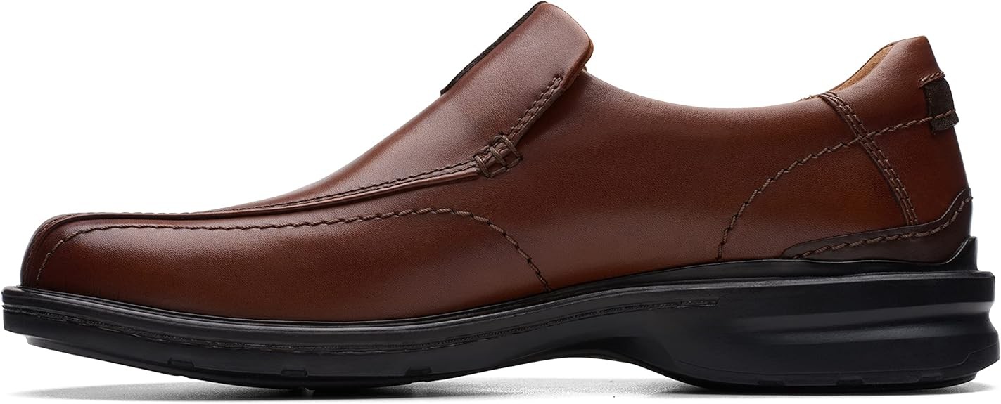 Clarks Mens Gessler Step : Dark Tan Leather