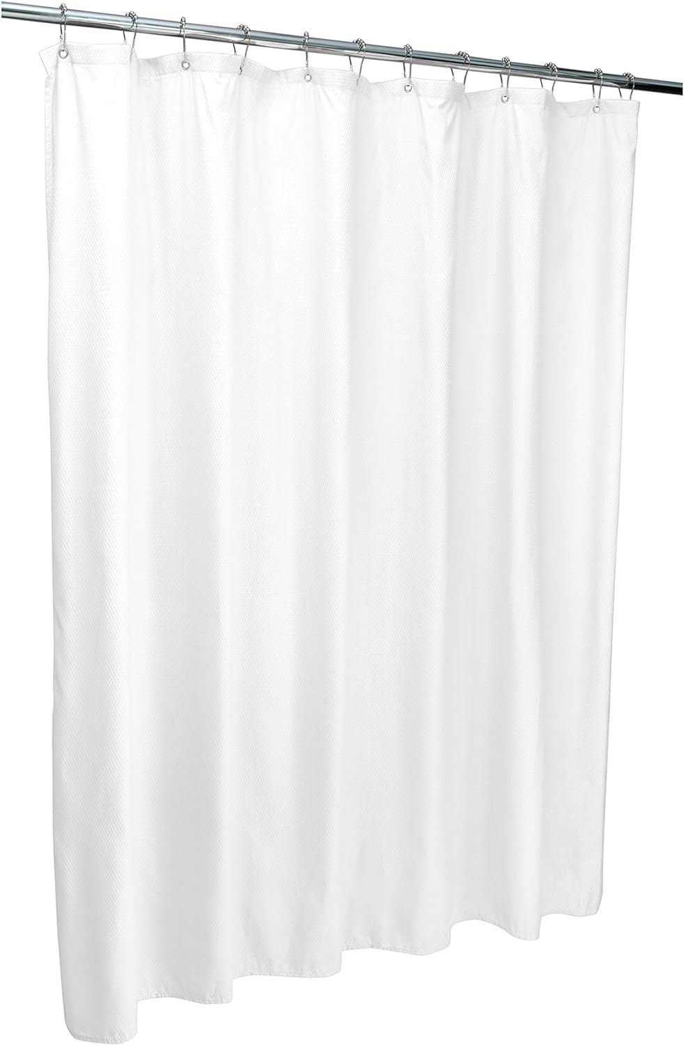 Bath Bliss Shower Curtain & Hook Set in White