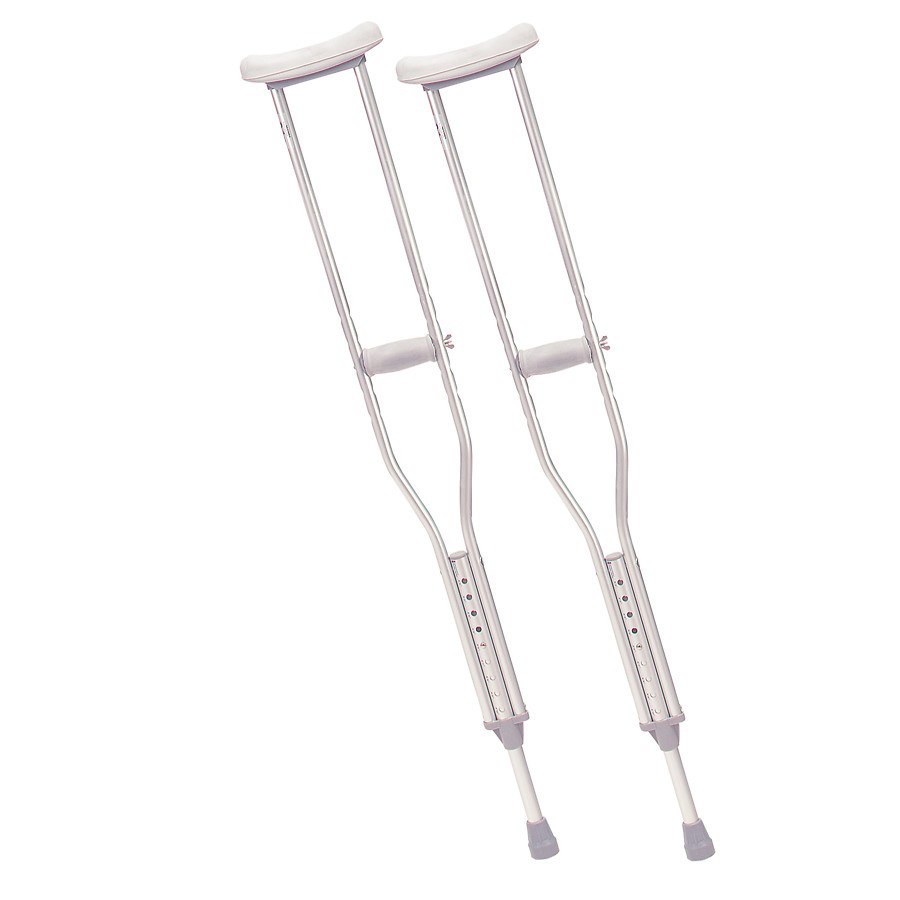 Lumex 3611LF-8 Universal Aluminum Crutches, Tall, Latex-Free, Color Aluminum