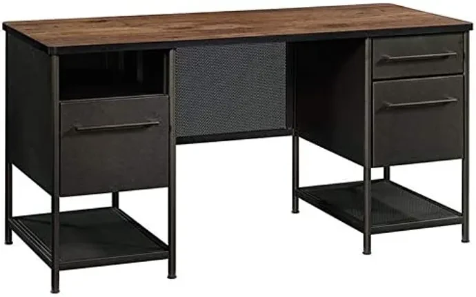 Sauder Boulevard Cafe Industrial Executive Desk, Black Finish