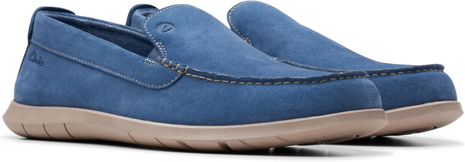 Clarks Mens Flexway Step : Light Blue