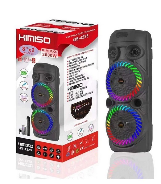 KIMISO QS-4225 2 X 8" SPEAKERS LED WITH MIC
