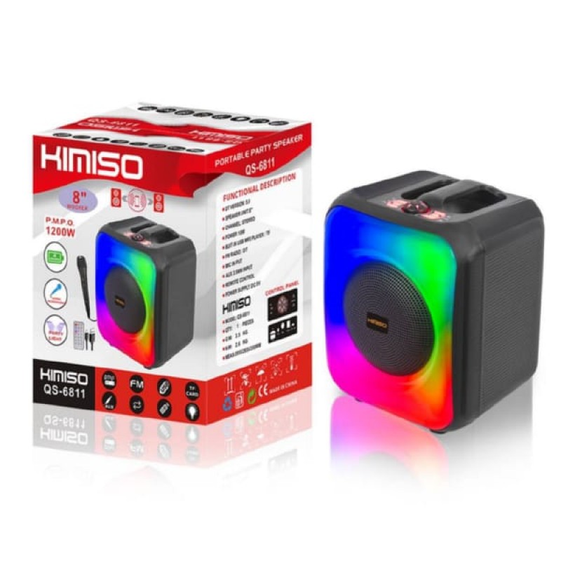 KIMISO QS-6811 8" SPEAKERS LED WITH MIC