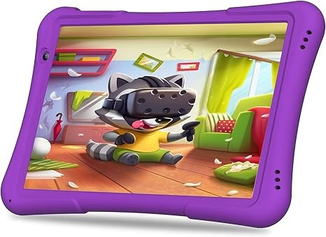 PRITOM 10 inch Kids Tablet Android 12 Tabletas 32GB, Quad-Core, 6000mAh, Large HD IPS Display, WiFi 6, Dual Camera, Bluetooth, Toddler Tablet for Kids Age 3+, Purple