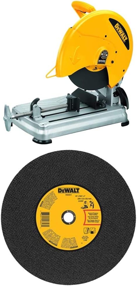 DEWALT D28715 14-Inch Quick-Change Chop Saw with DEWALT DWA8011 Gen. Purpose Chop Saw Wheel 14-Inch X 7/64-Inch X 1-Inch