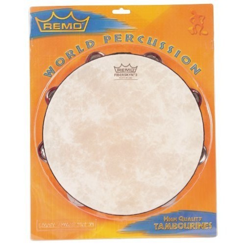 Remo Tambourine, Pretuned, 10" Diameter, 8 Pairs Jingles x 1 Row, Red