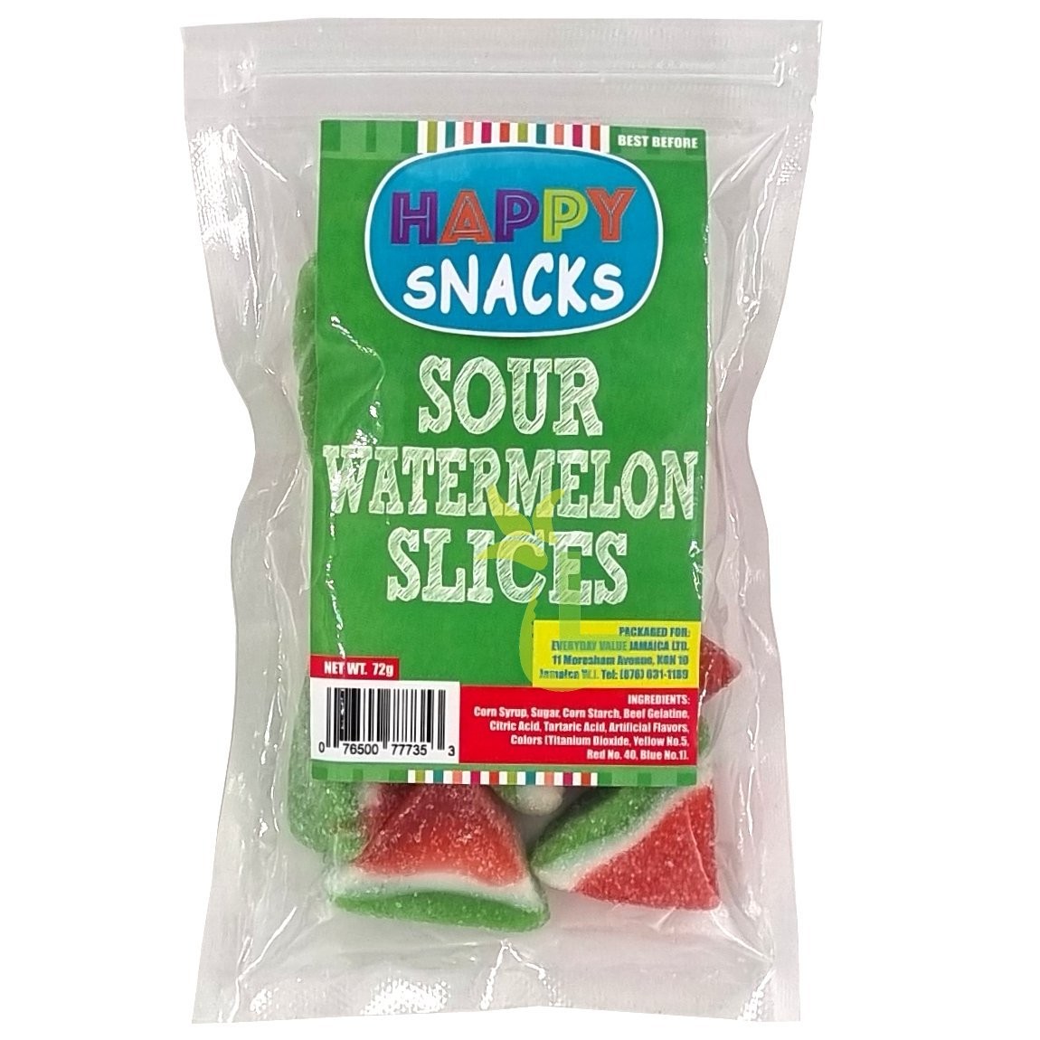 HAPPY SNACKS SOUR WATERMELON SLICES 72g