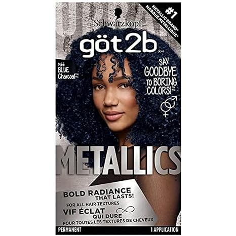 Got2B Metallics Permanent Hair Color, M66 Blue Charcoal