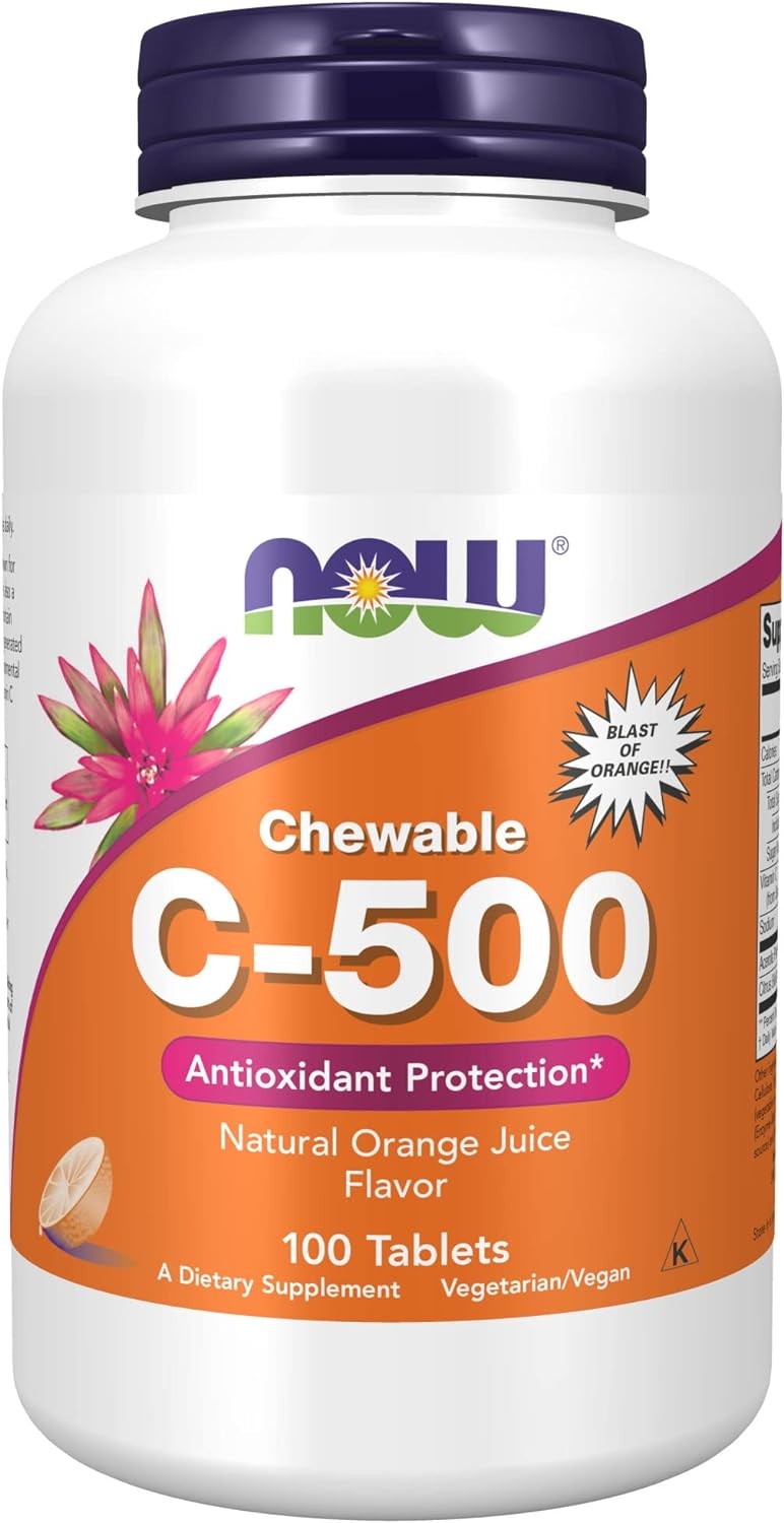 NOW Supplements, Vitamin C-500, 100 Chewable Lozenges