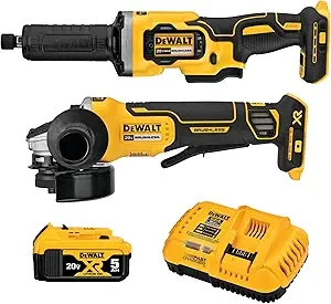 DEWALT 20V MAX Angle Grinder and Die Grinder, Cordless 2-Tool Set with Battery and Charger (DCK203P1)