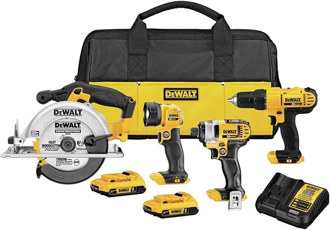 DEWALT 20V MAX Cordless Drill Combo Kit, 4-Tool (DCK466D2)