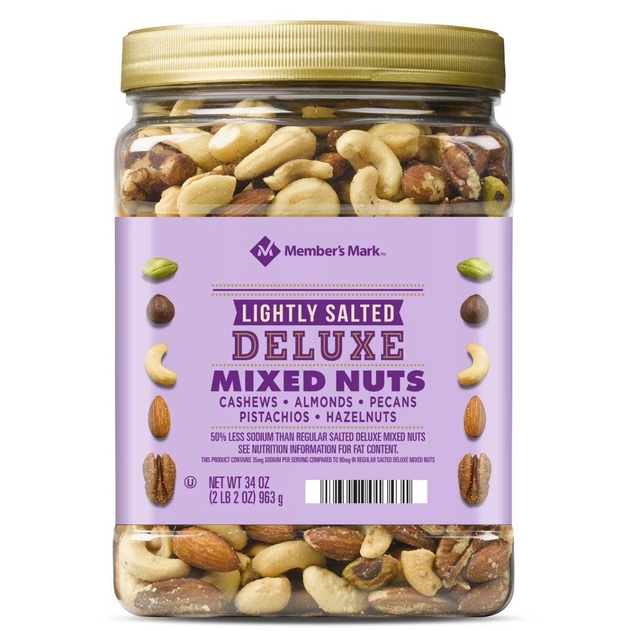 MEMBERS MARK MIXED NUTS LIGHT SALT 34oz