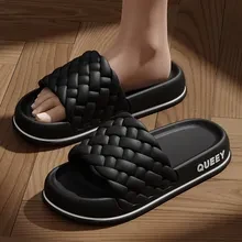 Summer Women Thick Slippers Sole Beach Slides Bathroom Anti-Slip Soft Sandals Fashion Ladies Cloud Shoes