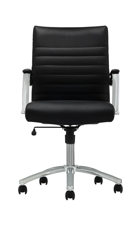 Realspace® Modern Comfort Winsley Bonded Leather Mid-Back Manager's Chair, Black