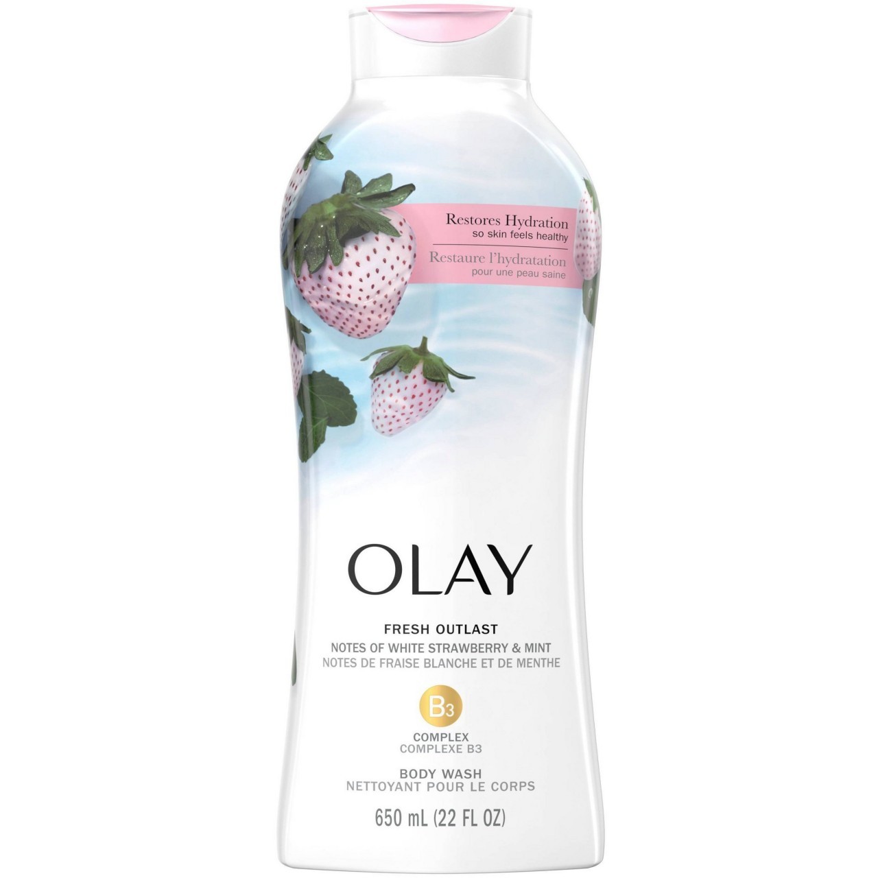 OLAY BODY WASH STRAWBERRY MINT 650ml