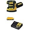 DEWALT 20V MAX Orbital Sander, Tool Only with 20V MAX Battery Pack with Charger, 3-Ah (DCW210B & DCB230C)