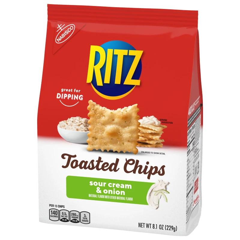 RITZ TOASTED CHIPS SOUR CREAM AND ONION 229G