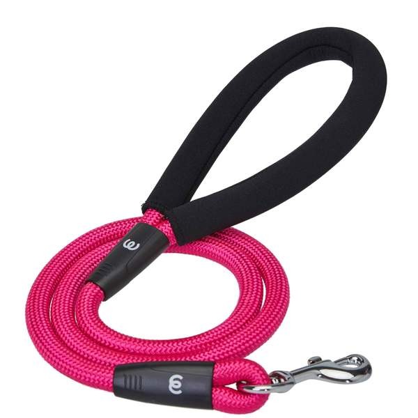 Blueberry Pet Nylon Dog Rope Leash with Neoprene Handle 4FT - French Pink