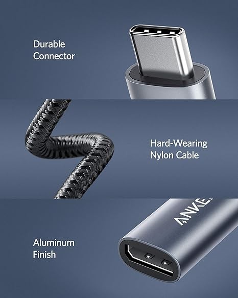 Anker USB C to DisplayPort Adapter for Home Office (4K@60Hz), PowerExpand+ Aluminum Portable USB C Adapter, for MacBook Pro, MacBook Air, iPad Pro, XPS 15/13, Spectre, Surface, and More