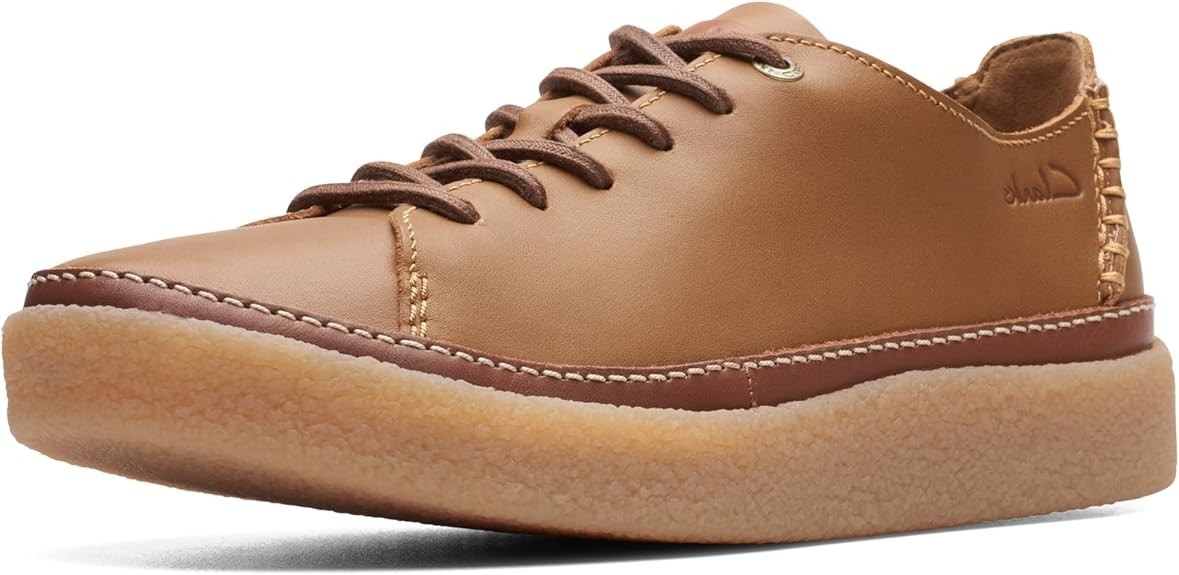 Clarks Mens Oakpark Low  Tan Leather