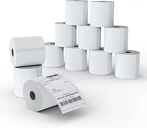 MFLABEL® 12 Rolls of 450 Labels 4x6 Direct Thermal Shipping Labels for Zebra 2844 ZP-450 ZP-500 ZP-505