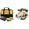 DEWALT 20V MAX Battery Starter Kit with 2 Batteries, 5.0Ah (DCB205-2CK) 20V MAX* Circular Saw, 6-1/2-Inch, Cordless, Tool Only (DCS565B)