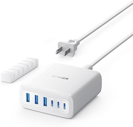 Anker Desktop Charger, Fast Charging USB C Charger, 112W Max 6-Port Charging Station, for iPhone, iPad, MacBook, Samsung and More (Cable Not Included)