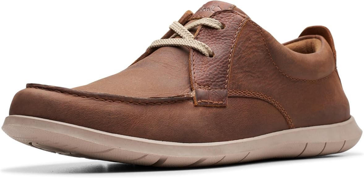 Clarks Mens Flexway Lace  Dark Tan Leather