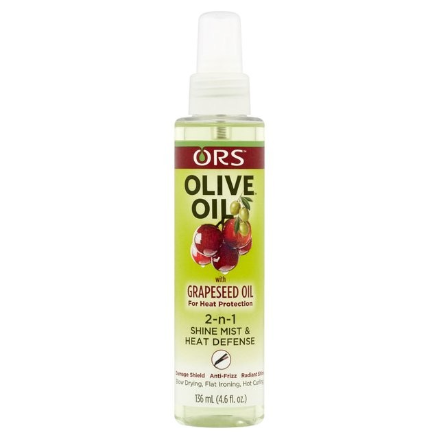 ORS Olive Oil With Grapeseed Oil For Protection, 2 N 1 Shine Mist & Heat Defense 4.6 Oz