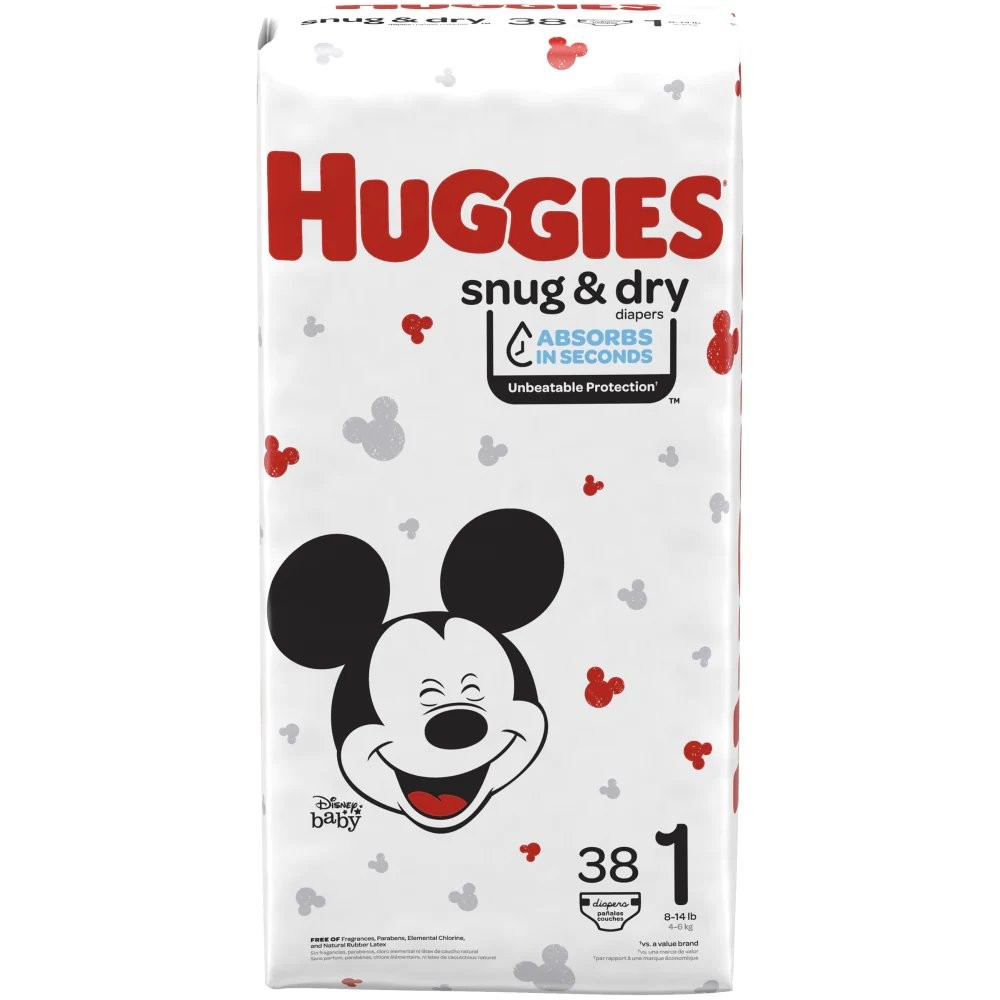 HUGGIES SNUG & DRY DIAPERS #1 38s