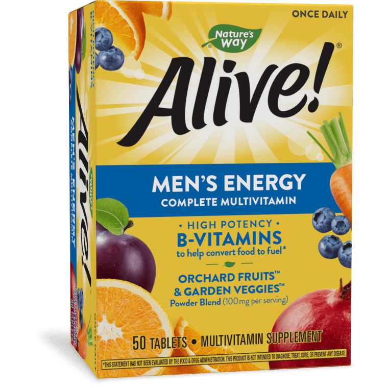 Nature’s Way Alive! Men’s Energy Complete Multivitamin, High Potency B-Vitamins, 50 Tablets