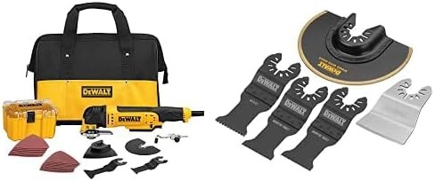 DEWALT DWE315K Multi Material Corded Oscillating Tool Kit with DWA4216 5-Piece Oscillating Accessory Kit