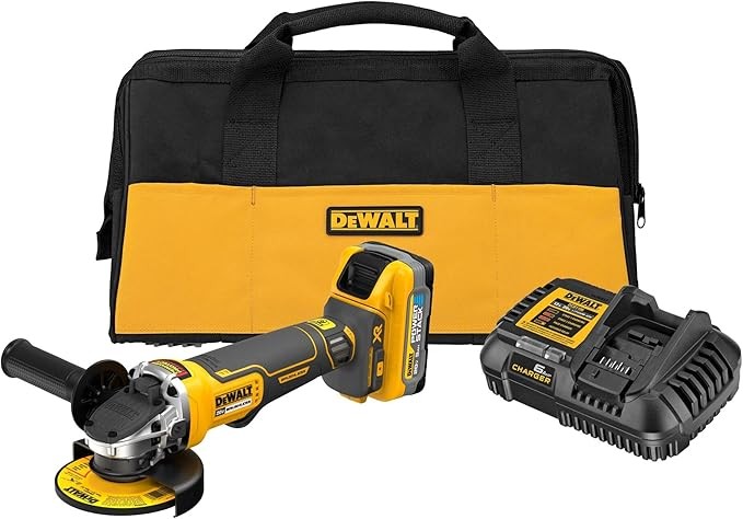 DEWALT 20V MAX Angle Grinder Tool, Cordless, 4-1/2 inch, POWERSTACK Battery and Charger Included (DCG413H1)