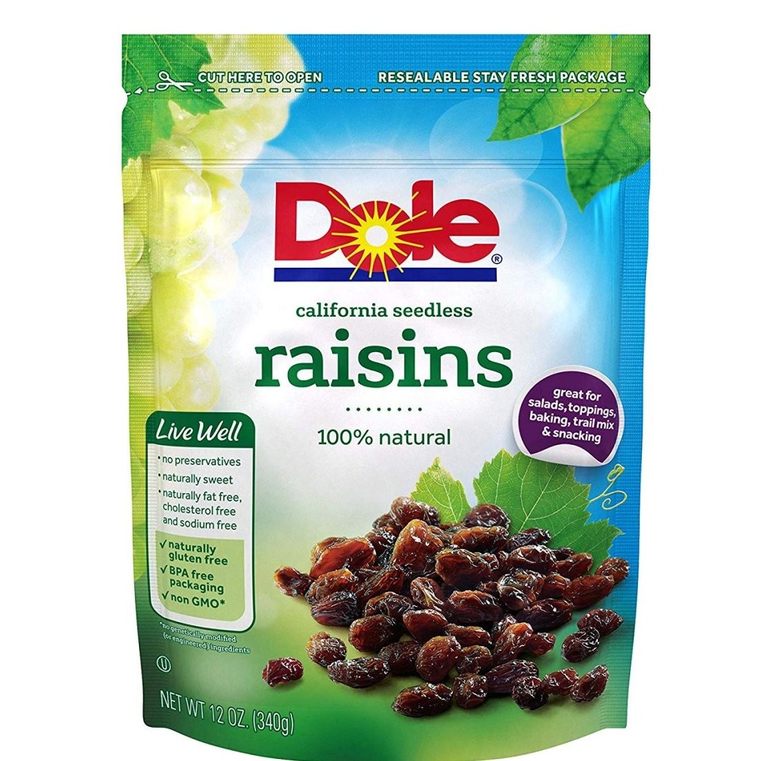 DOLE RAISINS POUCH 12oz