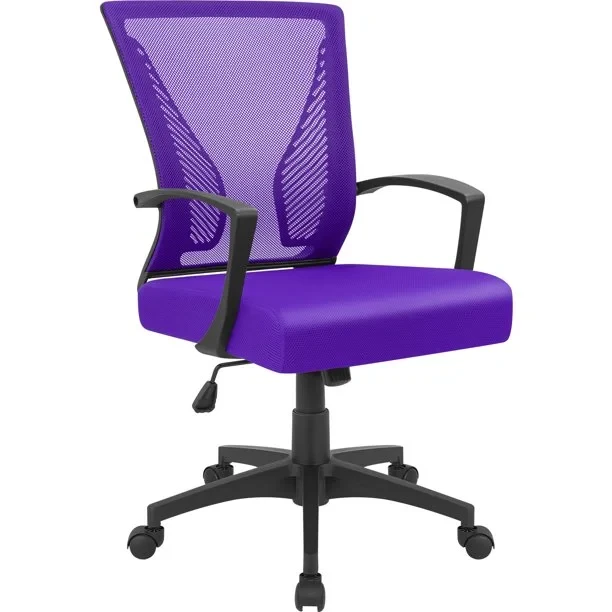 Lacoo Mid-Back MeshLumbar Support Chair Puple
