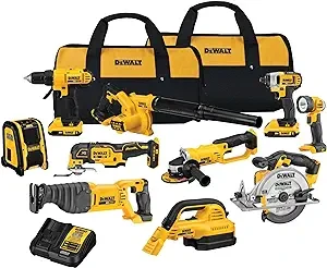 DEWALT 20V MAX Power Tool Combo Kit, 10 Tool Cordless Power Tool Set with 2 Batteries and Charger (DCK1020D2)