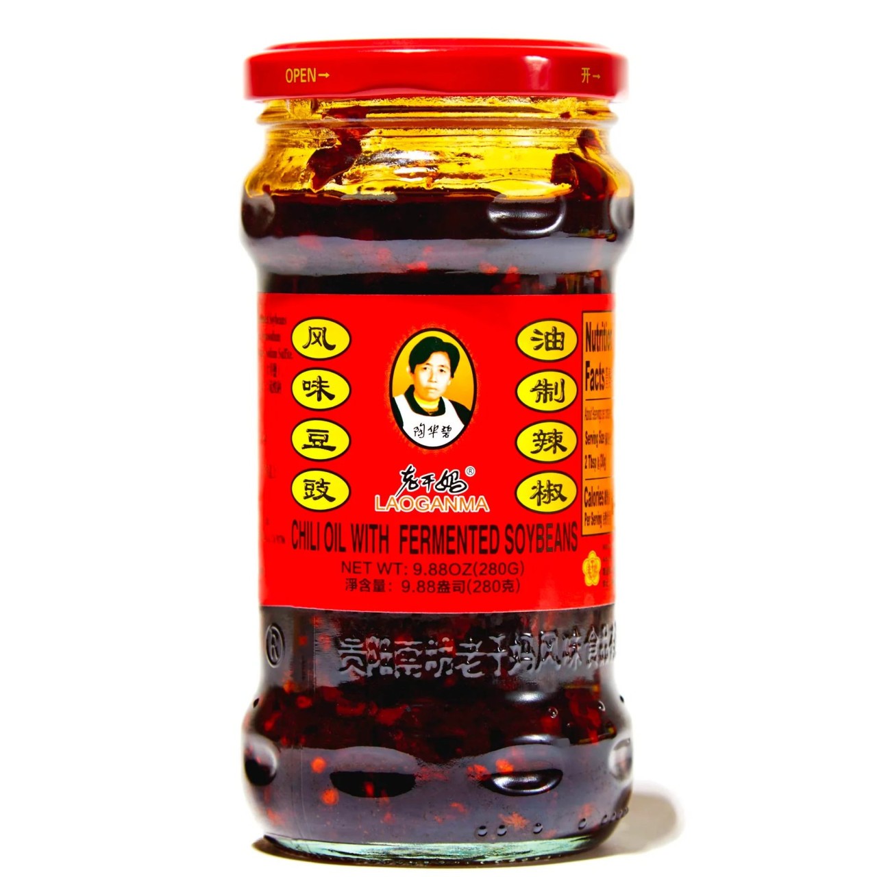 LAOGANMA CHILI OIL W/FERM SOYBEAN 9.8oz