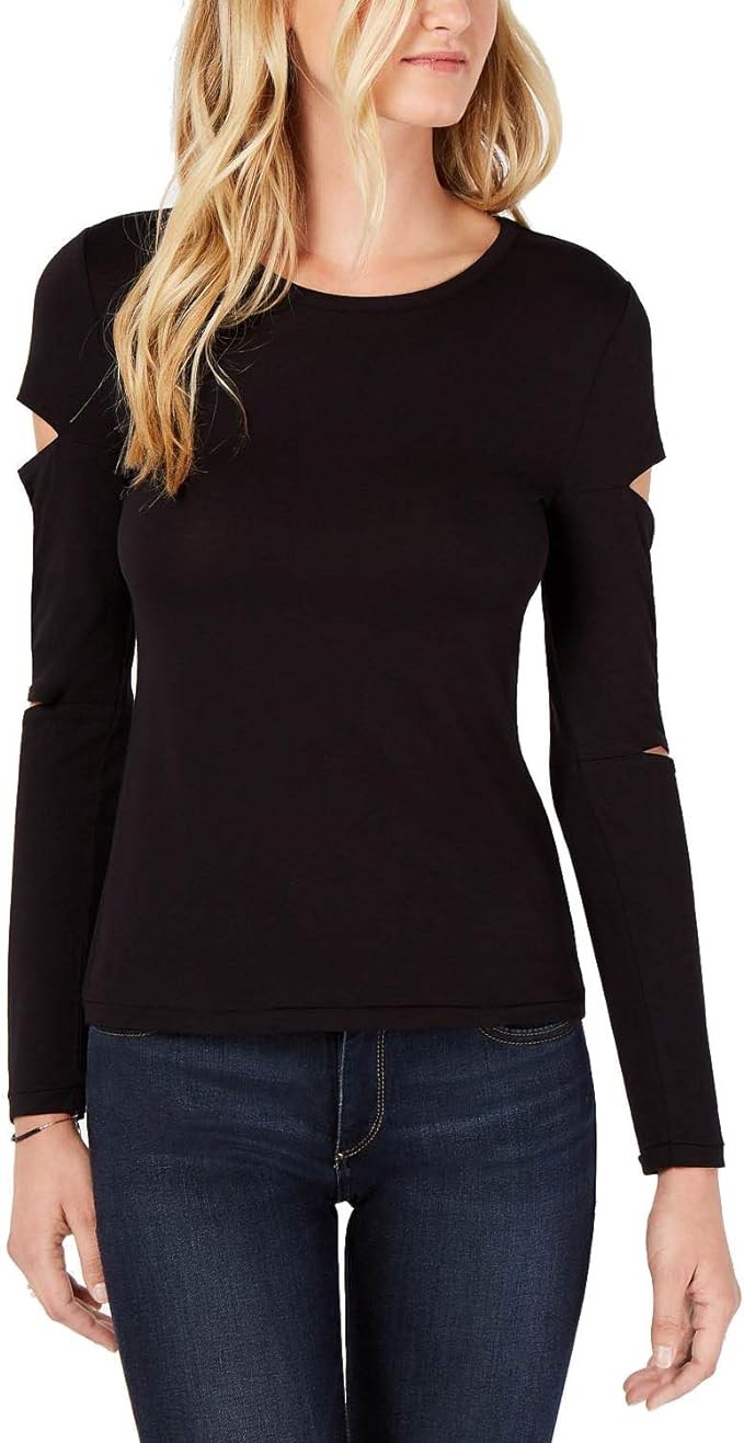 Bar III Cutout-Sleeve Top