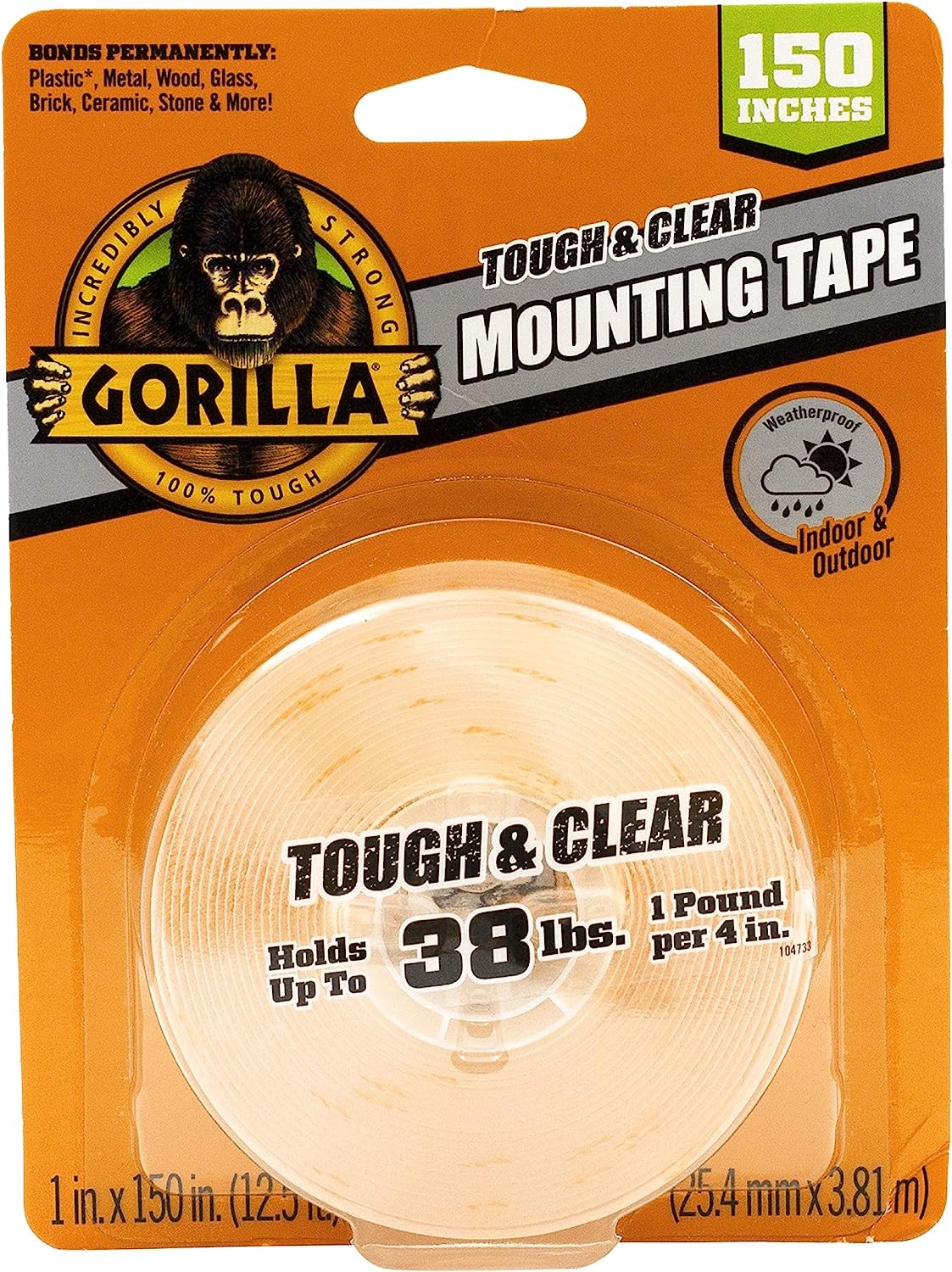 1 in. X 150 in. Clear Mounting Tape
