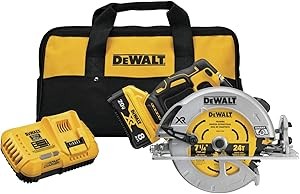 DEWALT 20V MAX XR Circular Saw, 7-1/4-Inch, Brushless, Power Detect Tool Technology, Battery and Charger Included (DCS574W1)