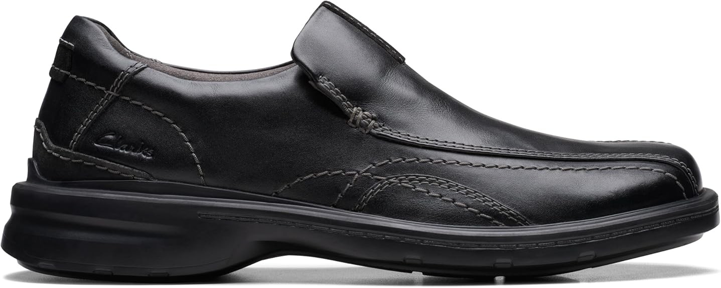 Clarks Mens Gessler Step : Black Leather
