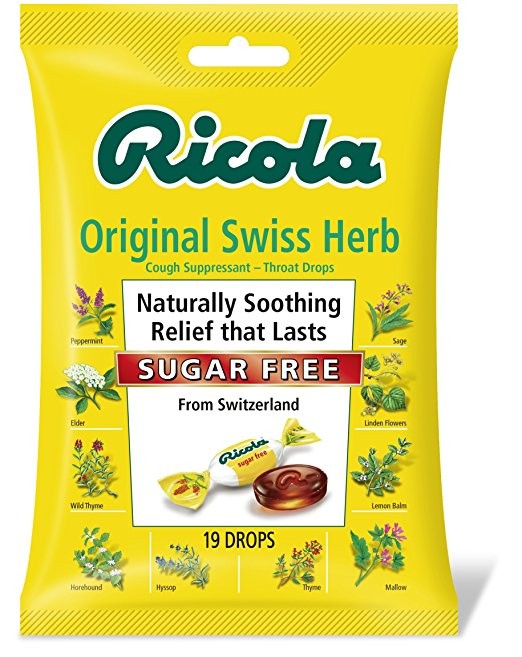 Ricola Sugar Free Original Swiss Herb Cough Drops, 19 Drops