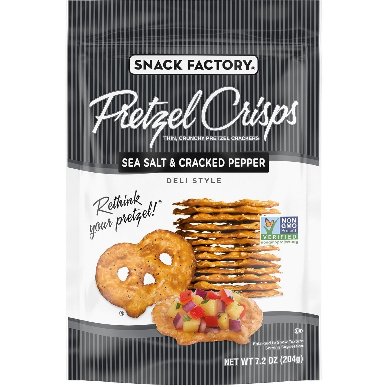 PRETZEL CRISPS SALT PEPPER 7.2oz